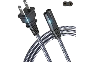 Power Cord, 10FT/3M Goalfish AC Power Cable 7A 125V TV Power Cord 18AWG 2 Prong Power Cable Replacement for Playstation, PS5, PS4, PS3, Game Console, Speaker, Monitor, HDTV, 4K TV, Printer, DV Camera