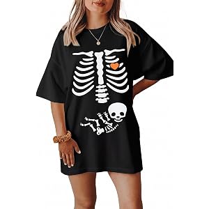 Halloween Pregnancy Shirt for Women Maternity Skeleton Pumpkin Baby Tees | Pregnancy Announcement Tshirt,Halloween Thanksgivi