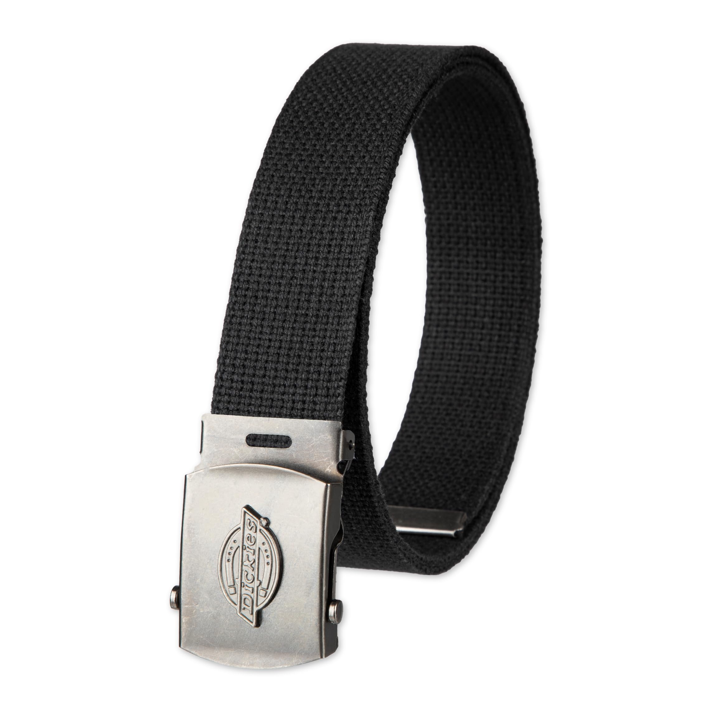 Photo 1 of Dickies Fabric Web Plaque Logo Buckle Belt-One Cut Fits Up to Size 42" Waist, Black