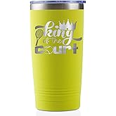 Onebttl Tennis Gifts for Men, Fuzzy Flurry Themed 20 oz Stainless Steel Tumbler, Novelty Gift for Players, Coaches, Dad, Mom, Women- King of Court,
