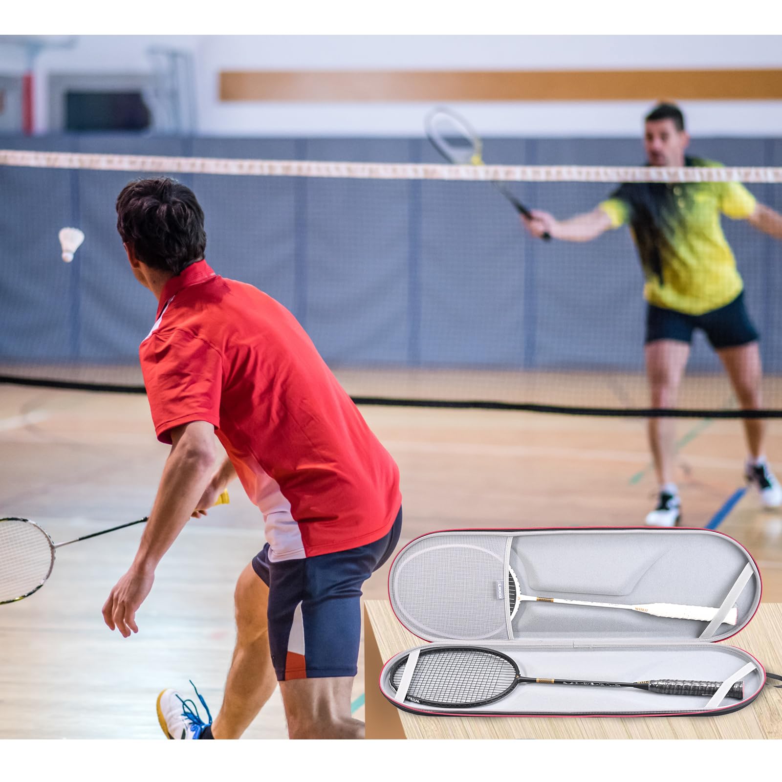 RLSOCO Badmintonschläger Tasche für Yonex/Carlton/Wilson/Kawasaki/Talbot Torro/Victor Badmintonschläger - für 2 Schläger,Badminton | Reisetasche mit YKK Reißverschluss (Nur Tasche) 7