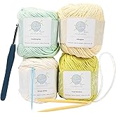 mindfulknits Knitting Kit for Beginners Adults with Knitting Needles, Yarn Needle &amp; 100% Cotton Knitting Yarn (4) &ndash; Make Washcloths - Zen Basic Knitting Supplies Set for Relaxation &amp; Stress Relief
