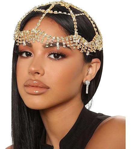Amazon.com: CAKURE 1920s Crystal Cap Headpiece Flapper Cap Head