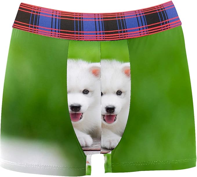 DEYYA Cute Husky Puppy Print Men's Breathable Underwear Brief Boxer
