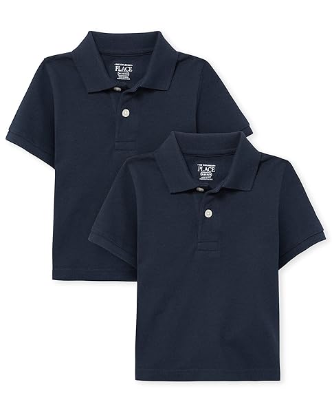 THE CHILDREN’S PLACE BABY BOYS AND TODDLER BOYS SHORT SLEEVE PIQUE POLO, NAUTICO, 4T