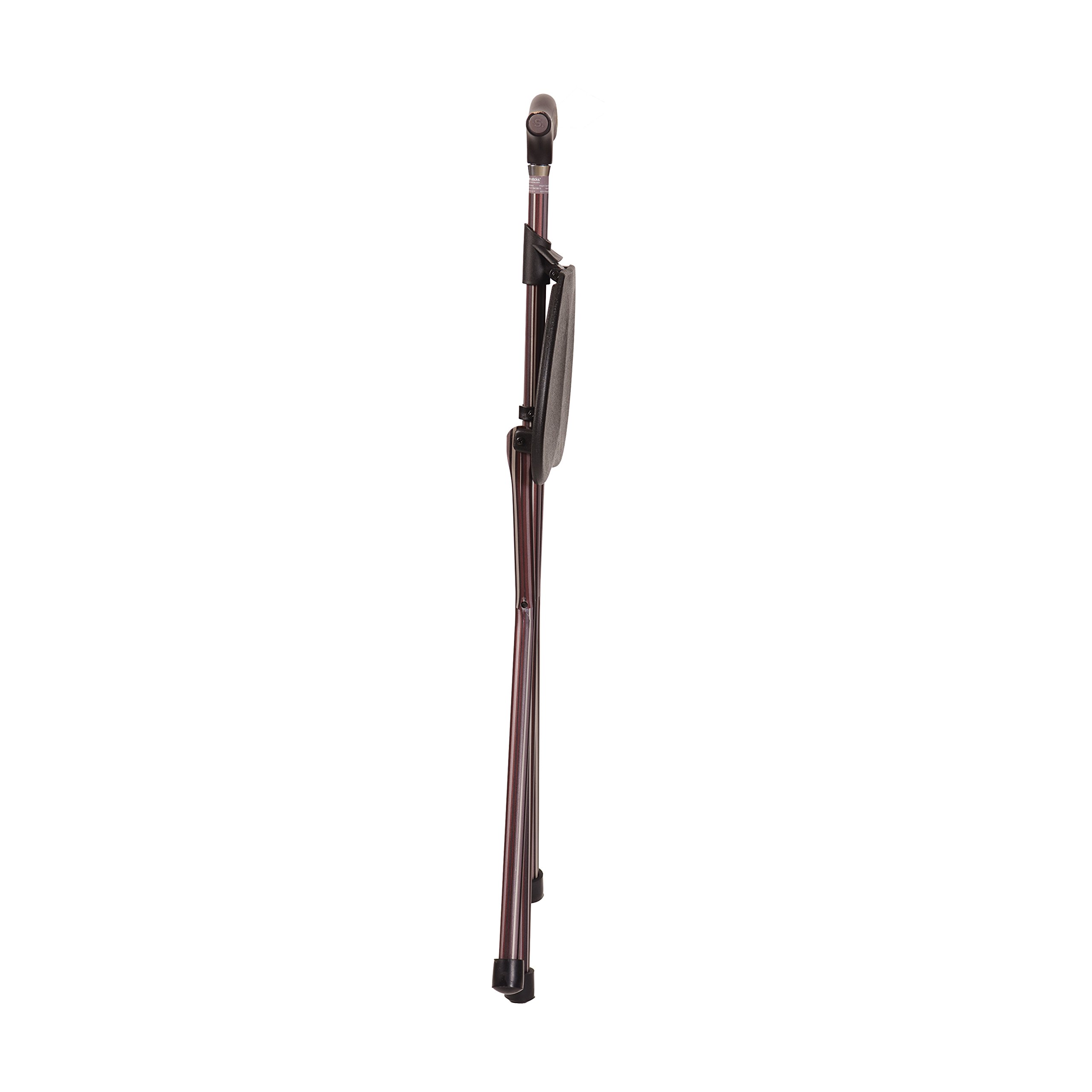 Switch Sticks Folding Walking Cane With Seat For Seniors & Adults, 34” Tall Quad Cane Chair, Lightweight Aluminum Frame - Supports 220 Lbs, Ergonomic Non-Slip Handle - Travel & Outdoor - FSA/HSA
