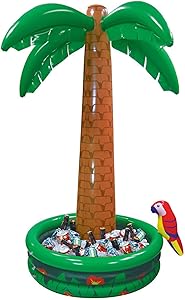 Amscan Perfect Hawaiian Luau Inflatable Jumbo Palm Tree Cooler Party Supplies, 9 oz, Multicolor