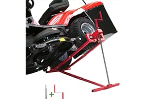 HYZSWGC Lawn Mower Lift Jack, 880 Lbs Capacity Lawn Mower Lift Jack with Manual Handle and Power Tool Extension Handle, Foldable Design,Ride on Lawn Mower Lift for Lawn Mowers and Garden Tractors, Red