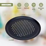 GEEZY Large Non-Stick Pizza Baking Tray 32cm Set of 2 Carbon Steel Perforated view 4