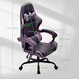 T-THREE Ergonomic High-Back Gaming Chair with Lumbar Headrest Gray view 3
