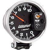 AUTO METER 233903 Autogage Monster Shift-Lite Tachometer,5.000 in.,Black dial/Silver bezel