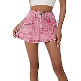 ZMTUO Women's High Waisted Denim Skort with Belt Vibrant Stretch Jean Shorts Skort