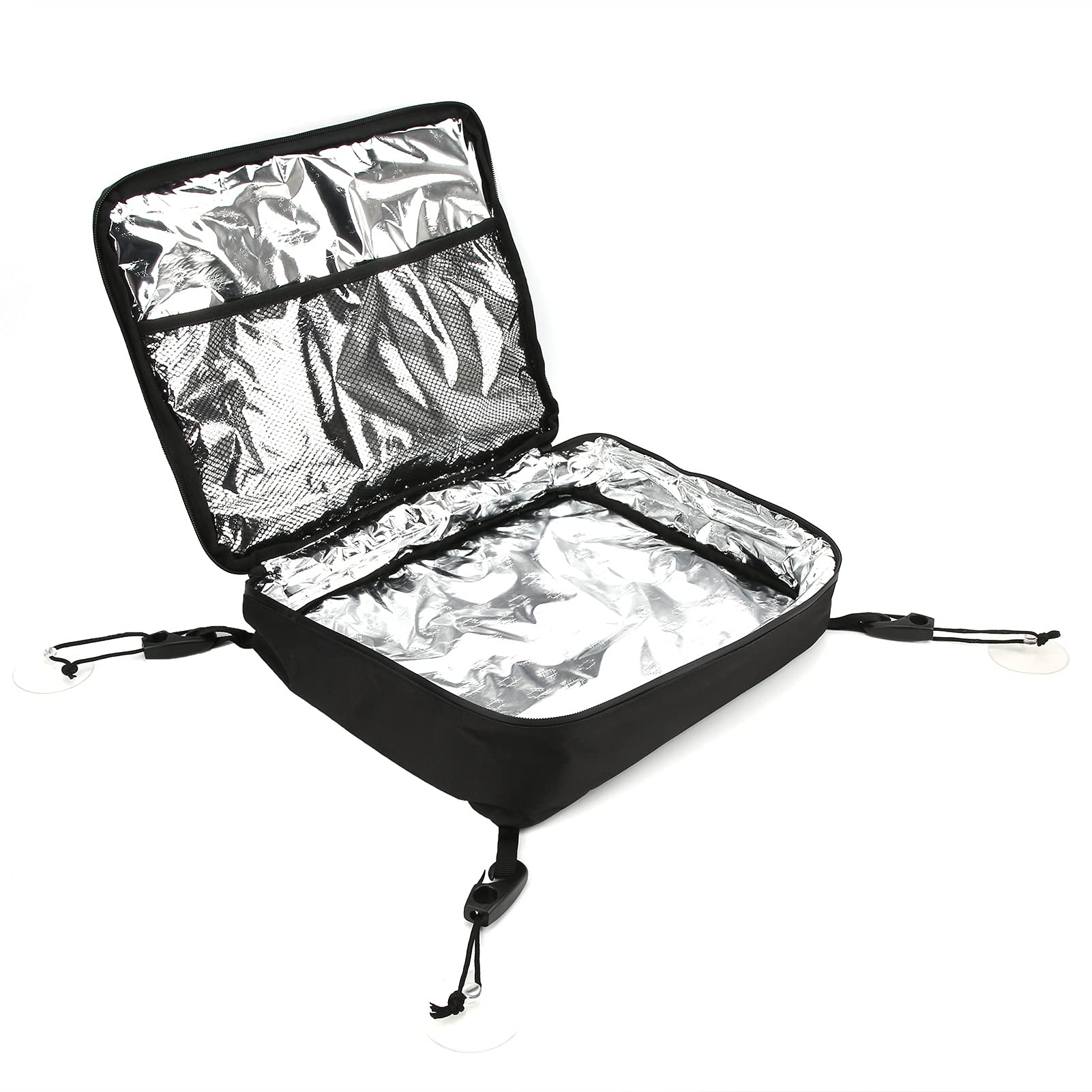 CUEI Paddleboard Deck Bag, 11L Capacity 600D Oxford Cloth Mesh Cooler Bag with Waterproof Phone Case, Zipper, 4 Suction Cups, Elastic Hooks, Paddle Board Sup Accessories for Kayak