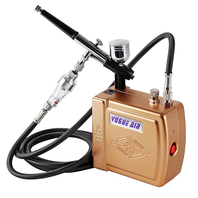 YITOO Mini Airbrush Kompressor Komplett Set für Kunst Tattoo Nailart Make up Handwerk Kuchen