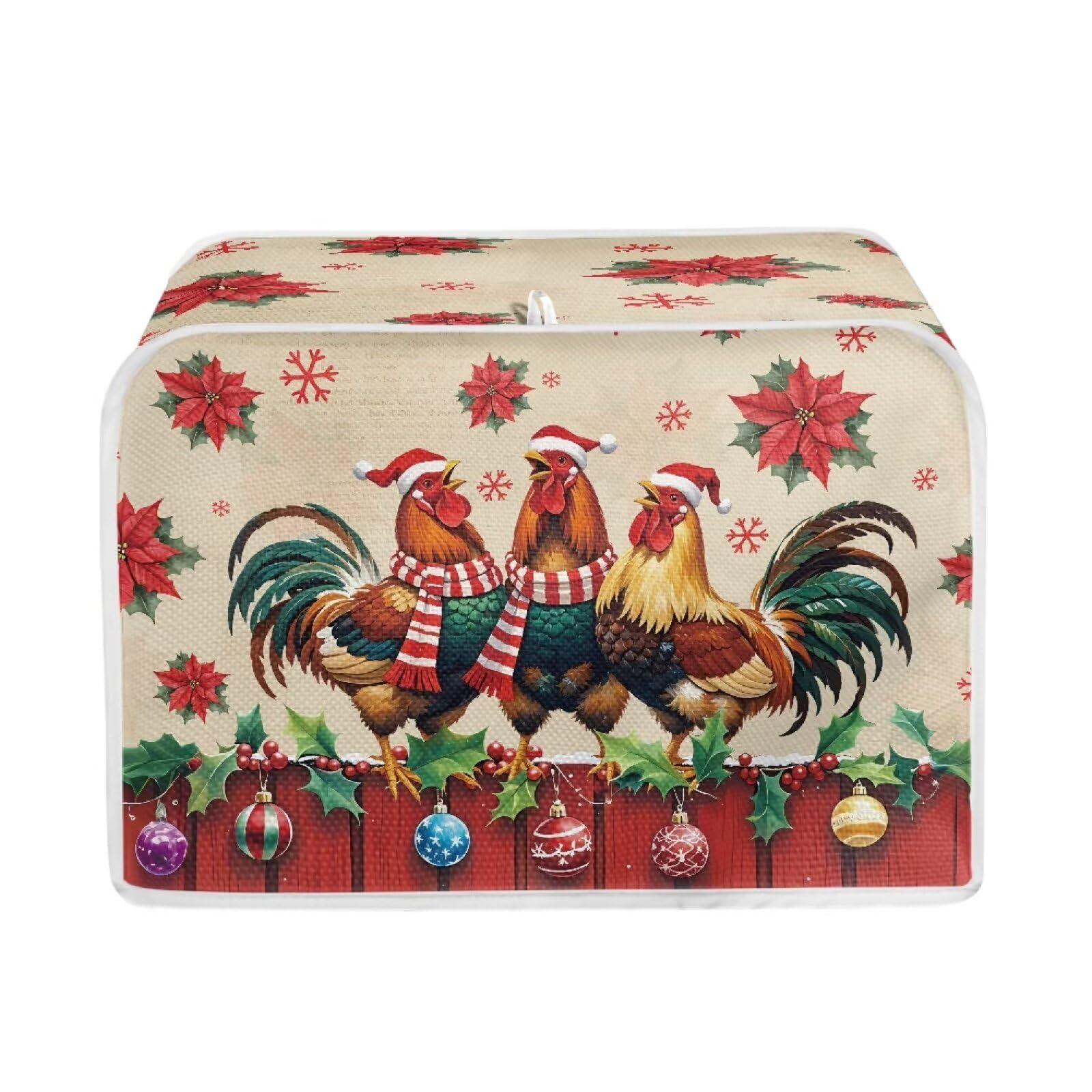 Annejudy Christmas Rooster Print 2 Slice Toaster
