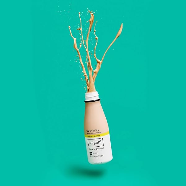 SOYLENT COMPLETE COFFEE MEAL REPLACEMENT SHAKE, CAFE LATTE, READY-TO-DRINK PLANT BASED CAFFEINATED PROTEIN DRINK, CONTAINS 20G VEGAN PROTEIN AND 1G SUGAR, 14OZ (12 PACK)