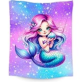 Mermaid Blanket Gifts for Girls - Soft Cozy Fleece Throws for Couch, Office 40"x50"