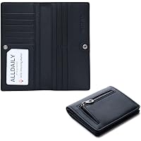 Alldaily Women's RFID Blocking Bifold Wallet - Compact Mini Purse With ID Window, Beige