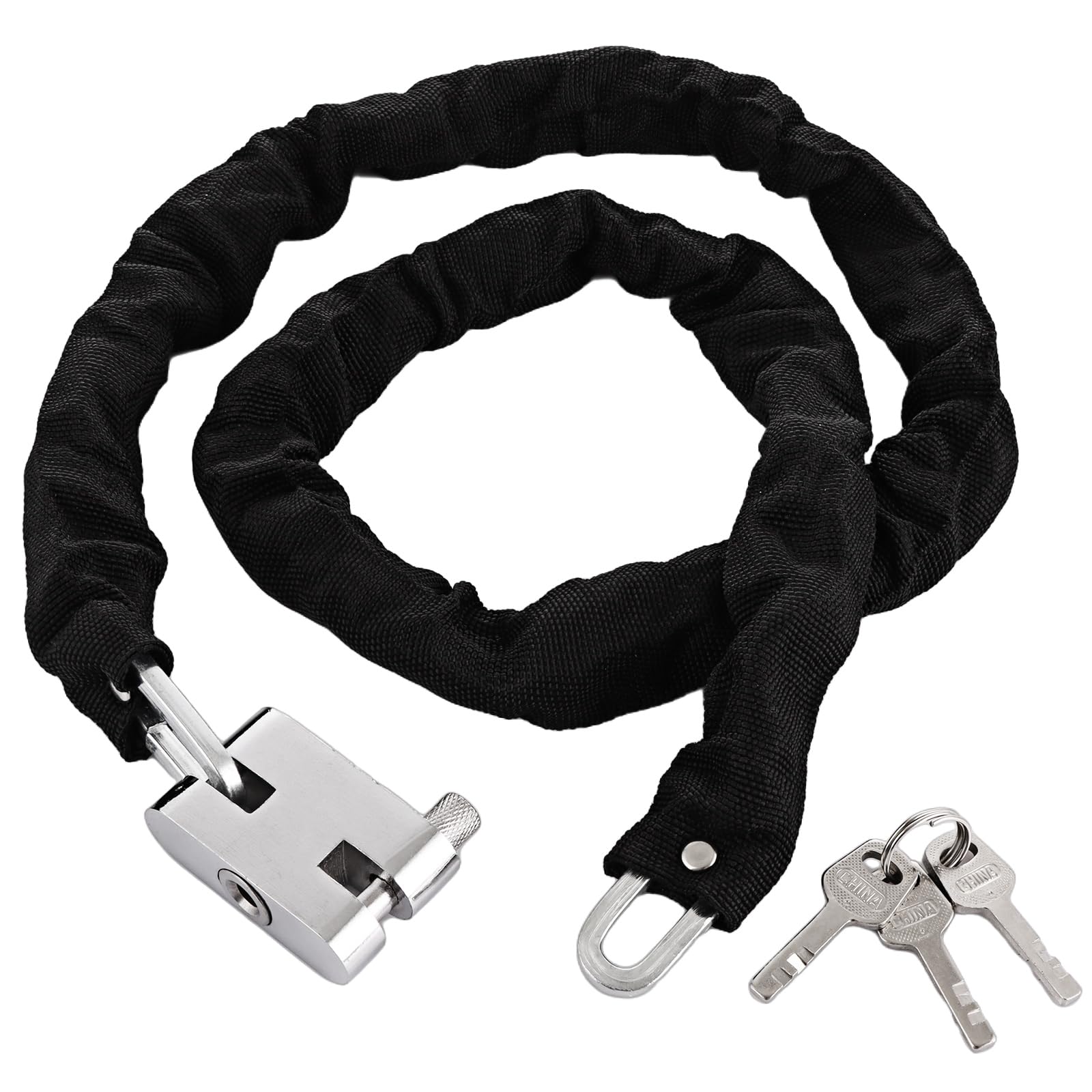 ASelected Bike Lock with 3 Keys,1.2 M Heavy Duty Anti-Theft Bike Chain Lock, High Security Weatherproof Bicycle Locks Padlock for Motorcycle Bike Bicycle Scooter Door Gate Fence