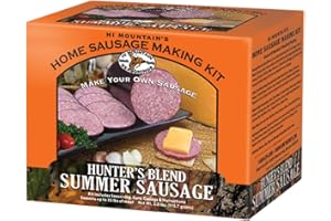 Hi Mountain Summer Sausage Seasoning Kit | HUNTER'S BLEND | Includes 10 Casings, Seasoning, Cure, & Directions | Ideal for Beef, Pork, Venison, Deer & Wild Game | Makes up to 30 lbs