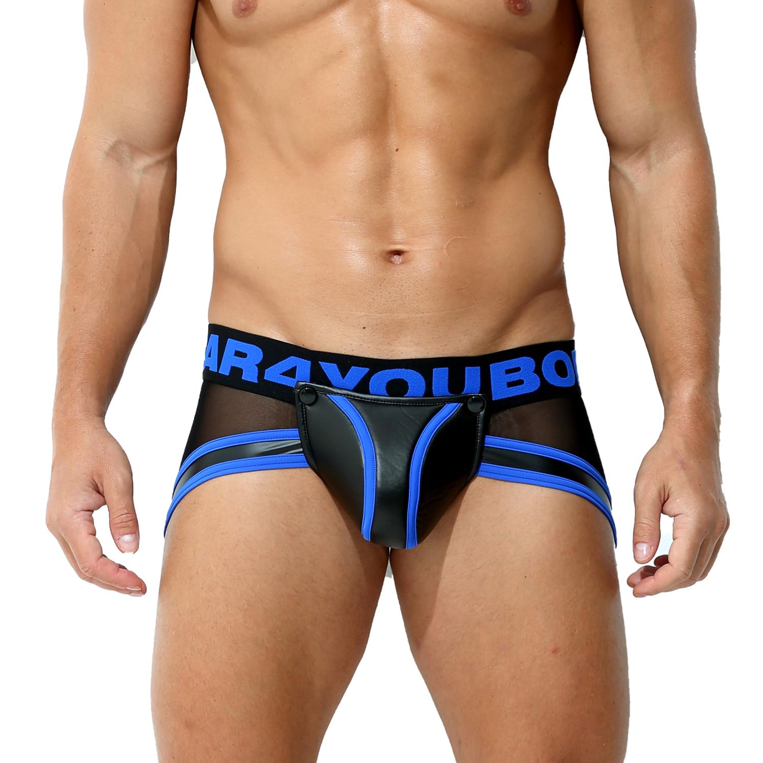 Bodywear4you Men's Leather Briefs, blue, XXL