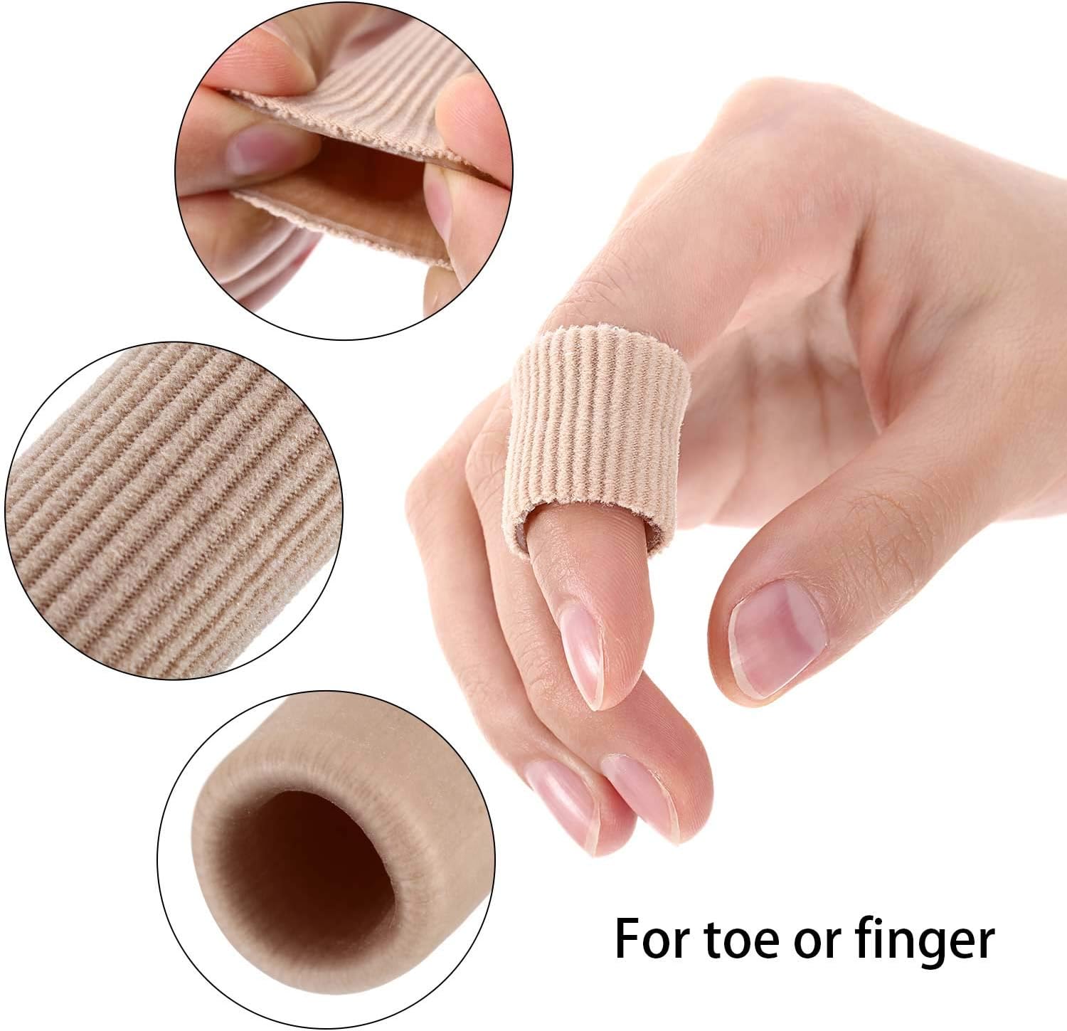 Toe Cushion Tube Toe Tubes Sleeves Soft Gel Corn Pad Protectors for Cushions Corns, Blisters, Calluses, Toes and Fingers (16 Pieces, Mixed Size Toe Cushion Tube): Health & Personal Care