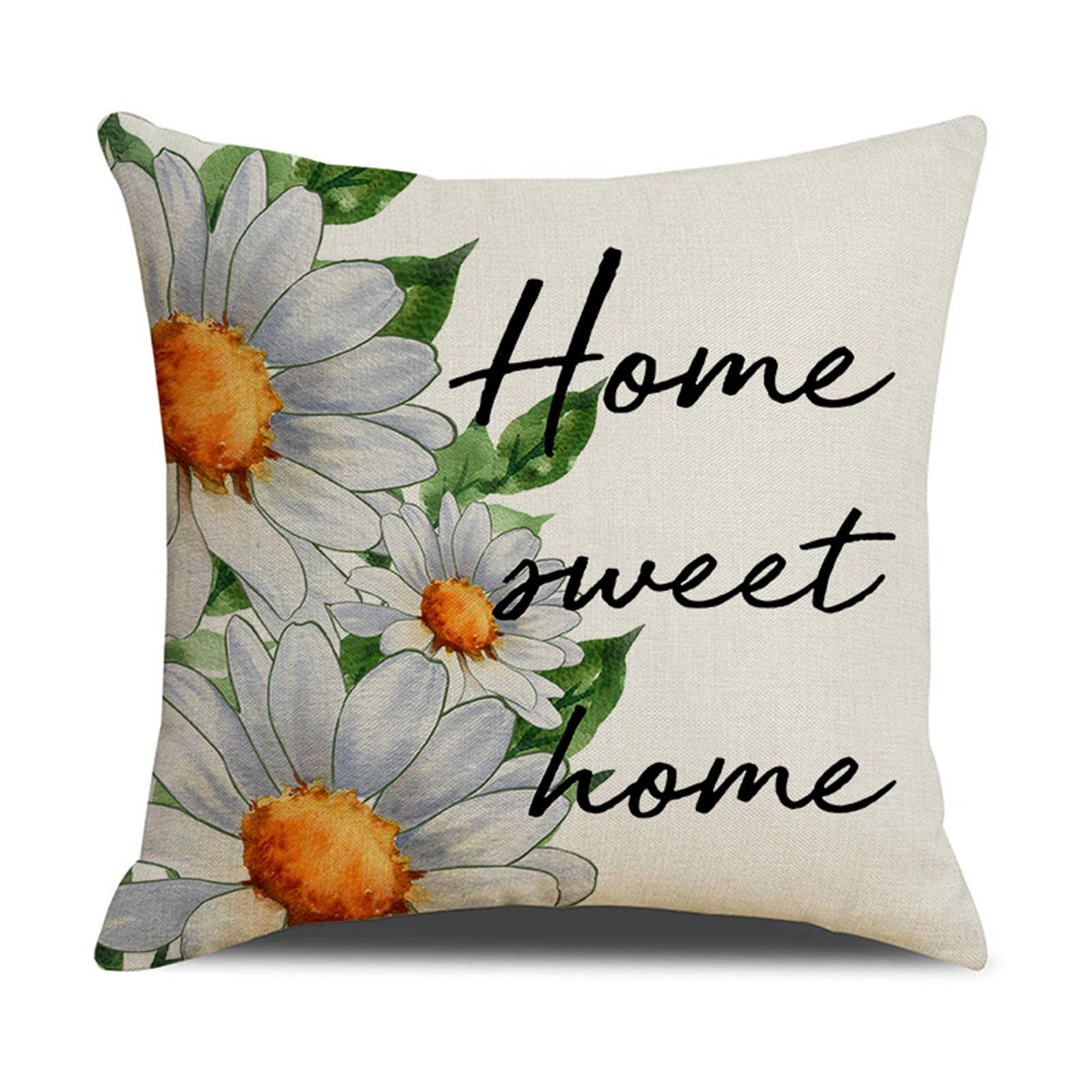 AUTUCAU 18 X 18 Inch Home Decorative Bohemian Linen Square Throw Pillow Case Cushion Cover for Sofa Chair Couch/Bedroom Geometric Pillowcase, Set of 4