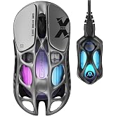 GravaStar Mercury X Pro Wireless Gaming Mouse, Come with 8K Dongle &ndash; 32,000 DPI PAW 3950 Sensor, 8,000Hz Polling Rate, Only 49g, Magnesium Alloy Hollow Frame, RGB Lighting, 5 Programmable Buttons