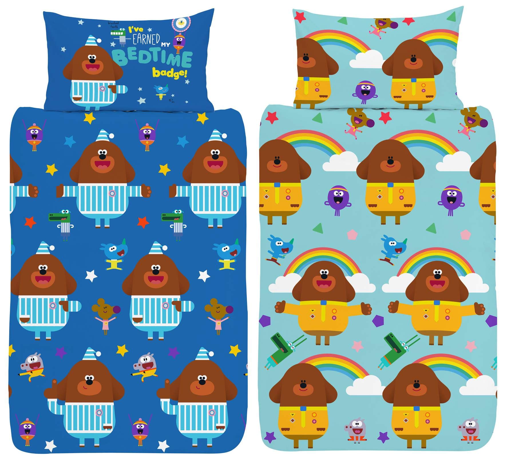 Hey Duggee Single Duvet Cover - Bedtime Hug Design - Official Reversible Bedding Set - Polycotton