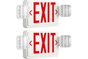 FREELICHT 2 Pack LED Exit Sign with Emergency Lights, Adjustable LED Emergency Exit Lights with Battery Backup, Easy To Install, UL Certified, AC 120/277V