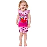 Sesame Street Girls' BFF Elmo Abby Cadabby Sleep Pajama Sleep Set Shorts