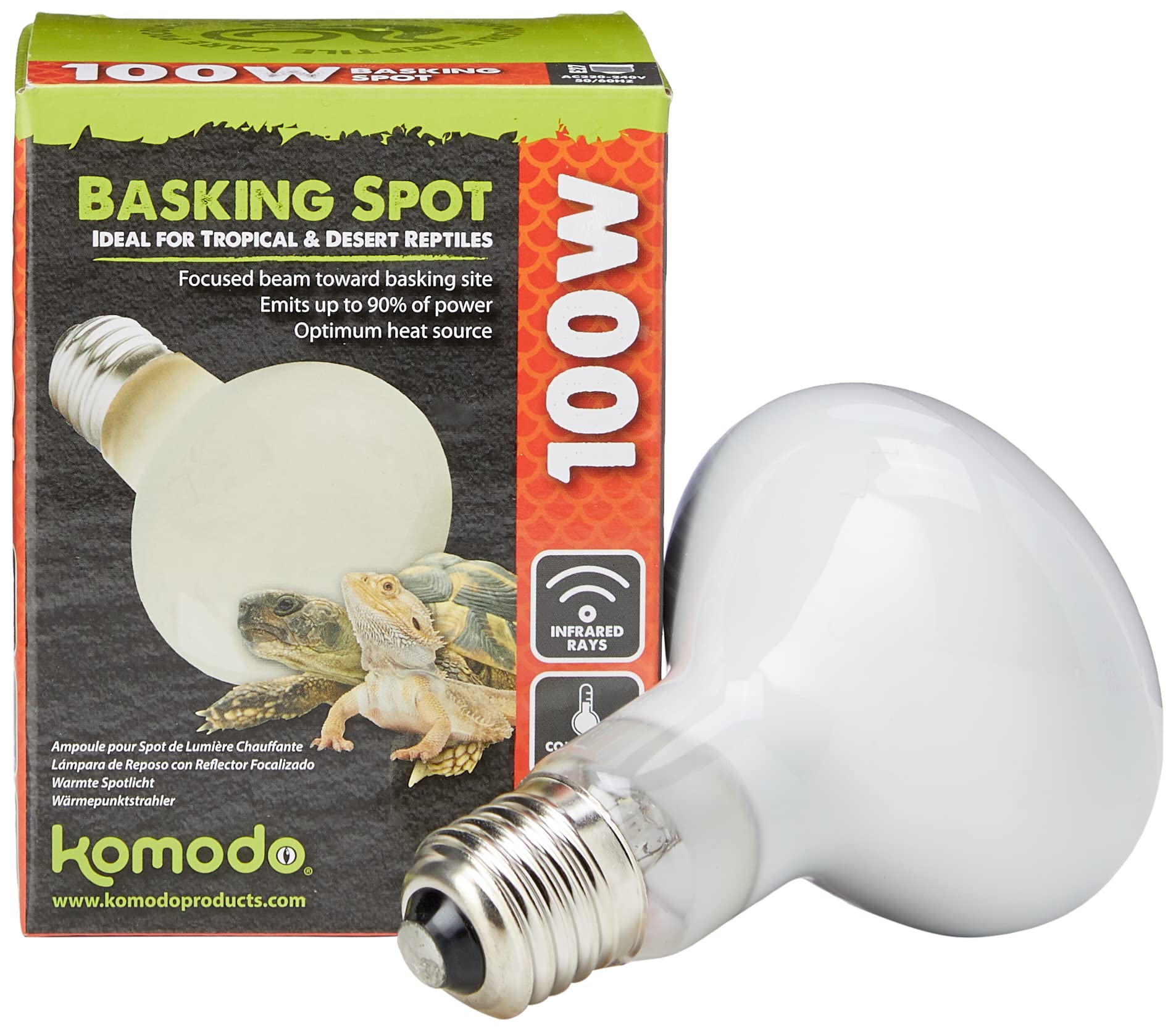 Komodo Basking Spot Lamp ES, 100 Watt, Packaging may vary