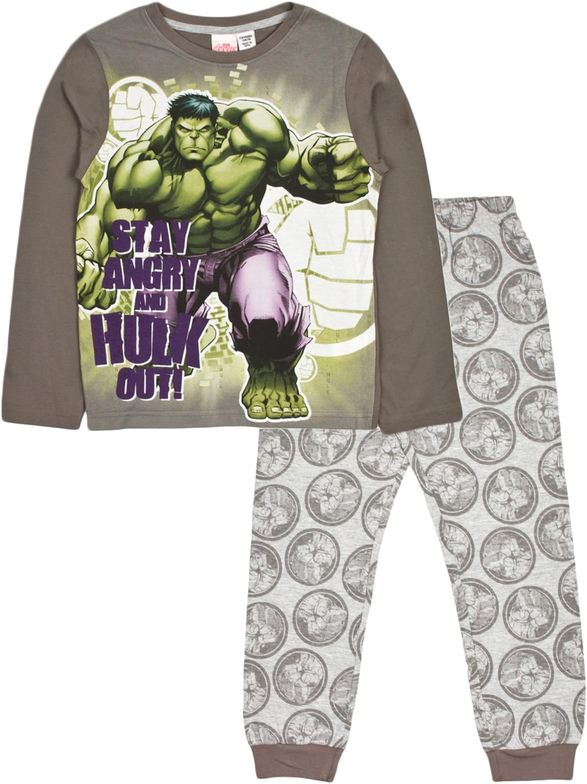 Marvel The Incredible Hulk Boys Long Pyjamas Pjs Angry 9-10