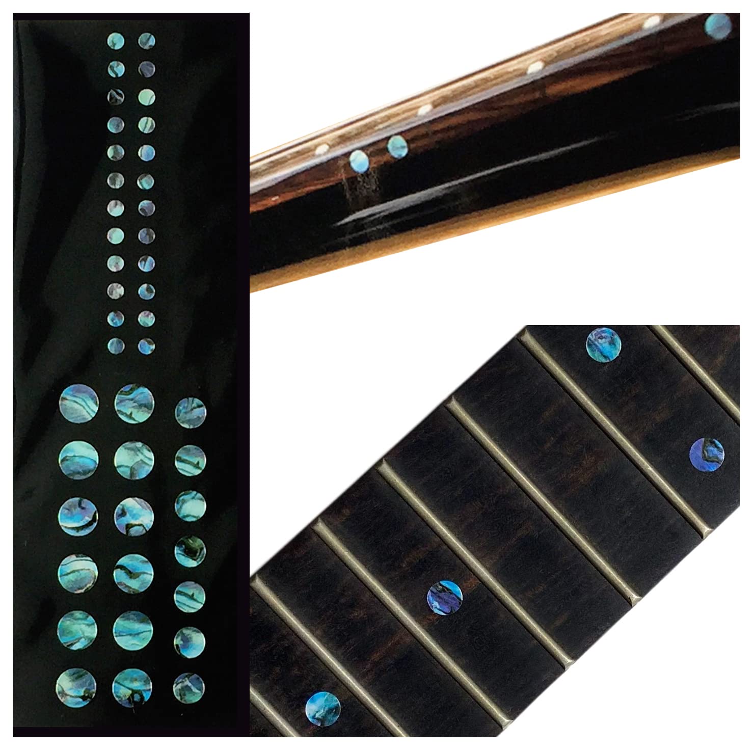 Inlay Sticker Fret Markers for Guitars & Bass - Custom Dots Set - Abalone Blue,F-085CD-BL-AZ