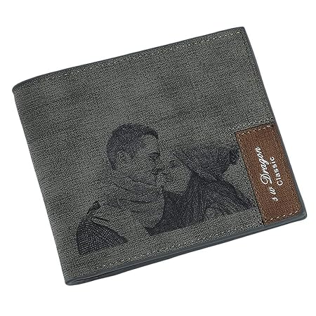 Personalisierte benutzerdefinierte Foto Brieftasche gravierte Bild Leder Geldbörse Männer Mann Papa
