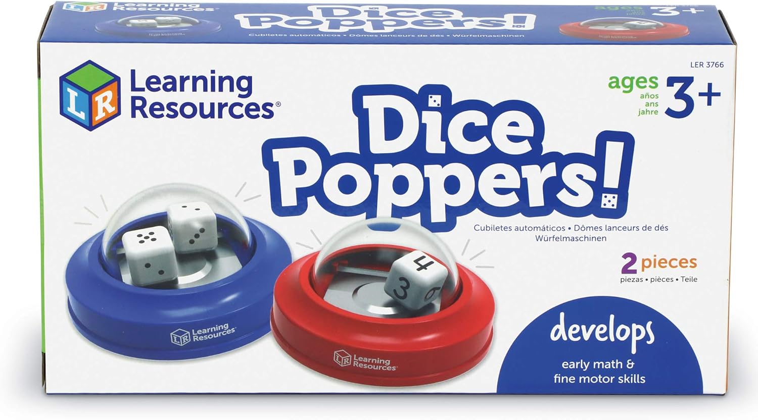 Learning Resources Dice Poppers, Ages 3+, Dice Game Accessory for Kids Maths Learning Toy, 2-Piece Set for Home & Classroom - Image 3
