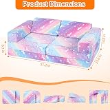 MeMoreCool 10-Piece Kids Modular Couch Glow Sofa Rainbow view 4