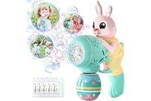 RDFMY Easter Basket Stuffers Rabbit Bubble Guns for Toddlers 1-3,Bubble Blaster, Easter Egg Fillers Outdoor Indoor Birthday Wedding Party Easter Toys Gifts for Ages 3 4 5 6 7 8 Years Old Boys Girls（Green）