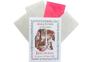 CANDY CREATIONS ON CLOUD 9 Glory to God 3 White with 1 Pink Traditional Oplatki Christmas Wafers with Nativity Story Envelope