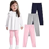ZUEMET 3 Pack Baby Cotton Pants Toddler Boys Girls Leggings Basic Clothes Size 18M-5T