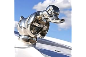 3D Chromed Duck Hood Ornament, Bar Pub Club Wall Decor, Death Proof Duck Black Alloy Duck Hood Ornament, Novlty Car Decoratio