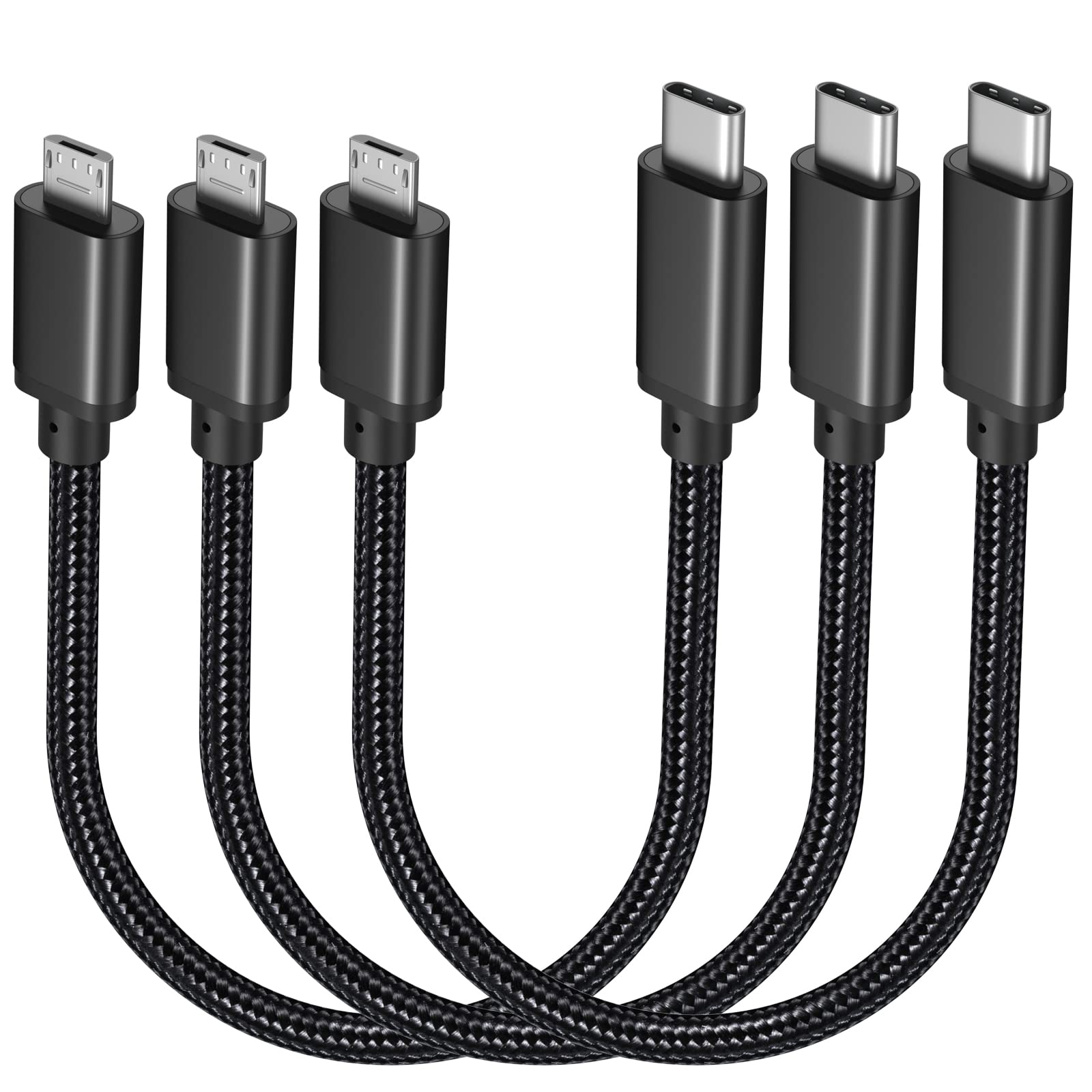 Câble Micro USB Court 12 Cm – Flexible Et Métallique – Pour Charge, Webcam, Powerbank – Neuf