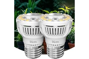 SGLEDs Grow Light Bulbs for Indoor Growing, A15 7W LED Grow Lights for Indoor Plants Seed Starting, High PPFD, Full Spectrum 60W Equivalent E26 Base, 2 Pack