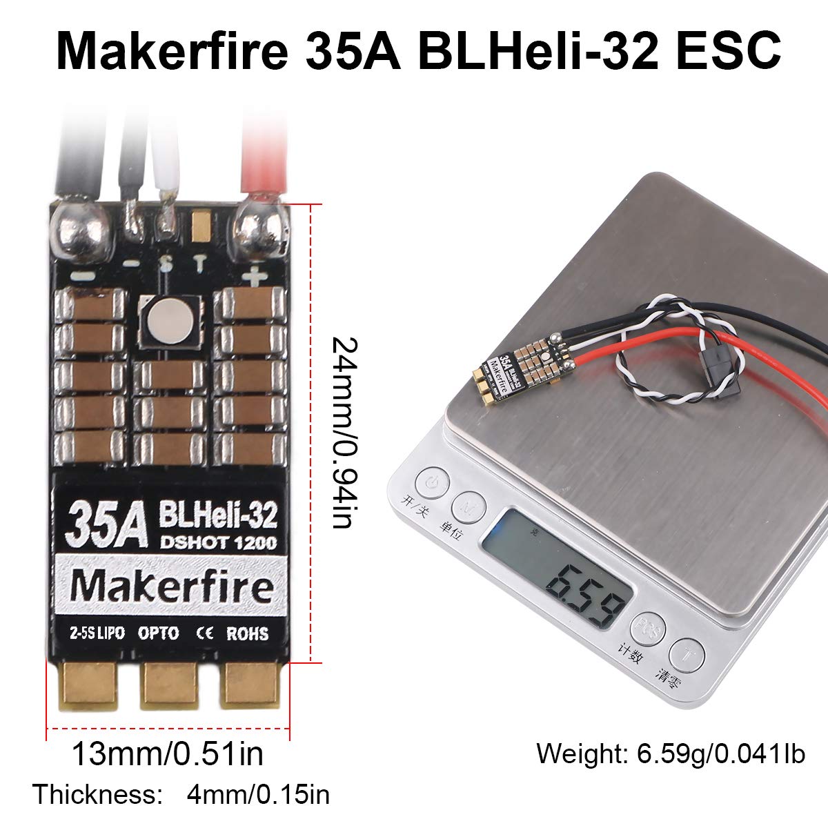 Boote & Fahrzeuge Makerfire 4 stücke BLHeli-32 32Bit 35A ESC Brushless