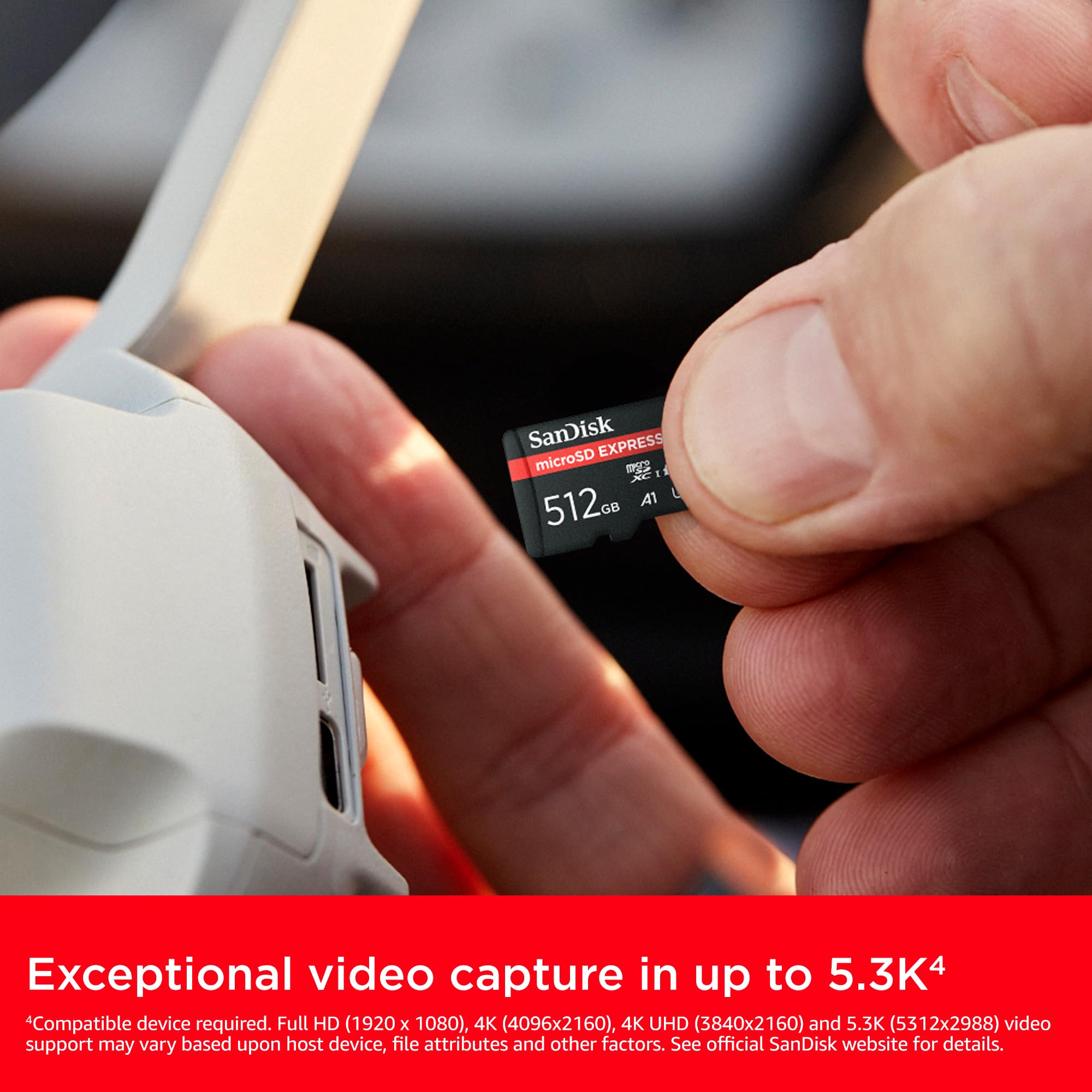 SanDisk 512GB microSD Express Card - Works with Nintendo-Switch 2, Up to 880MB/s Read, Up to 650MB/s Write, 220MB/s Sustained Write, U3, C10 - SDSQXFN-512G-GN4N