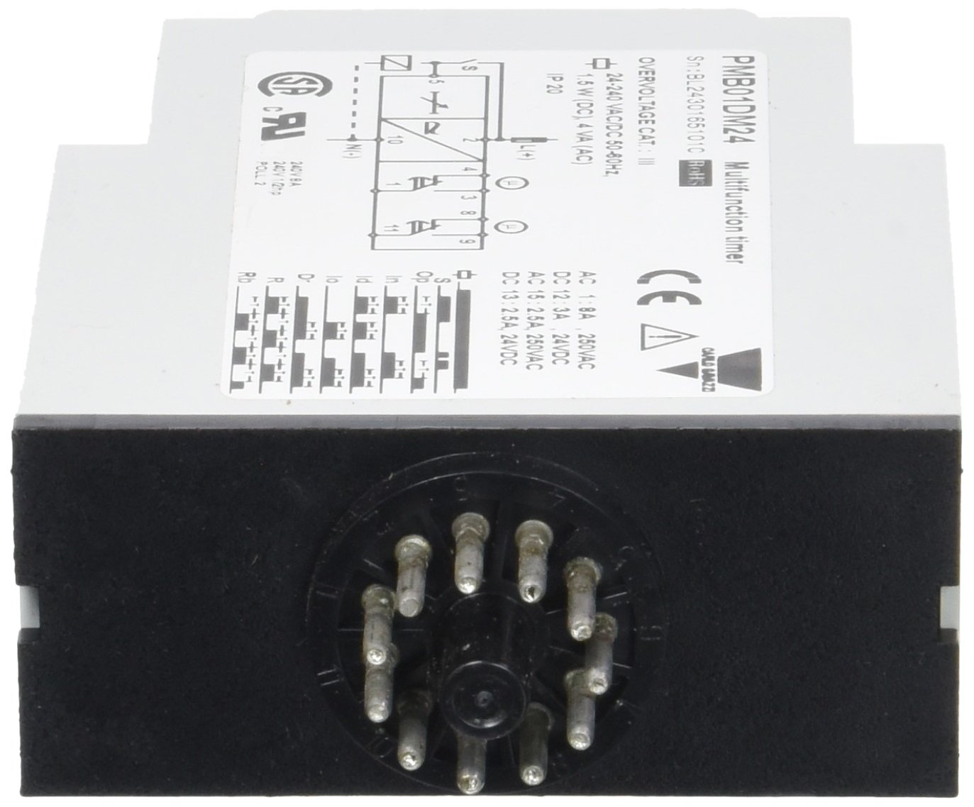 Carlo Gavazzi – Timer Time Delay Relay PMB01DM24, Multi Function, 4 CONTACTS, DPDT, 24 – 240 V AC/DC