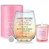 Yalucky Friendship Gifts for Women Wine Glasses Drinking Personalised Birthday Gifts for Friend Men Special Friends Gift Leaving Gift for Her Colleague Best Friend