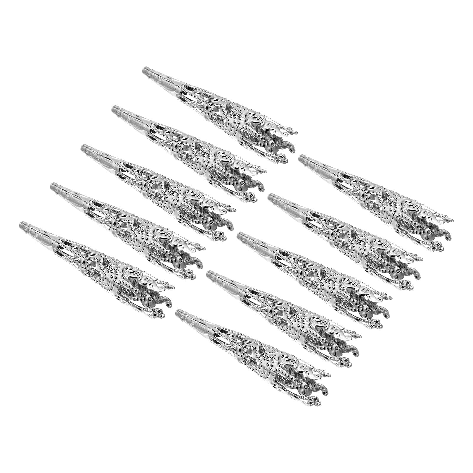 PATIKIL 41mm Corsage Decorative Holder, 10 Pcs Brooch Pin Vase Pocket Boutonnieres Holder for Wedding Party DIY Crafts, Silver Tone