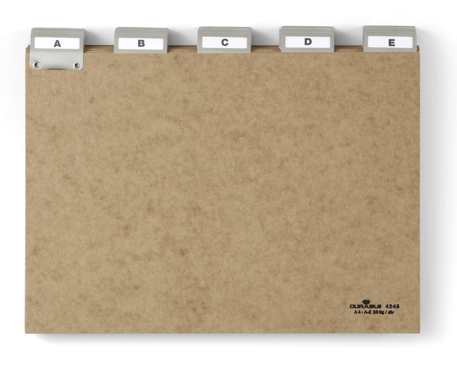 Durable Index Divider System - A - Z Labelled on a Simple Particle Board - Brown - Simple and Easy to Use Organiser