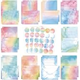FUNCLASS 160 Pcs Watercolor Stationery Set Letter and Envelopes | 50 Lined Stationery Paper and 50 Matching Envelopes , 5.5 x 8.25 Inches Letter Writing Stationery for Home, Office, School